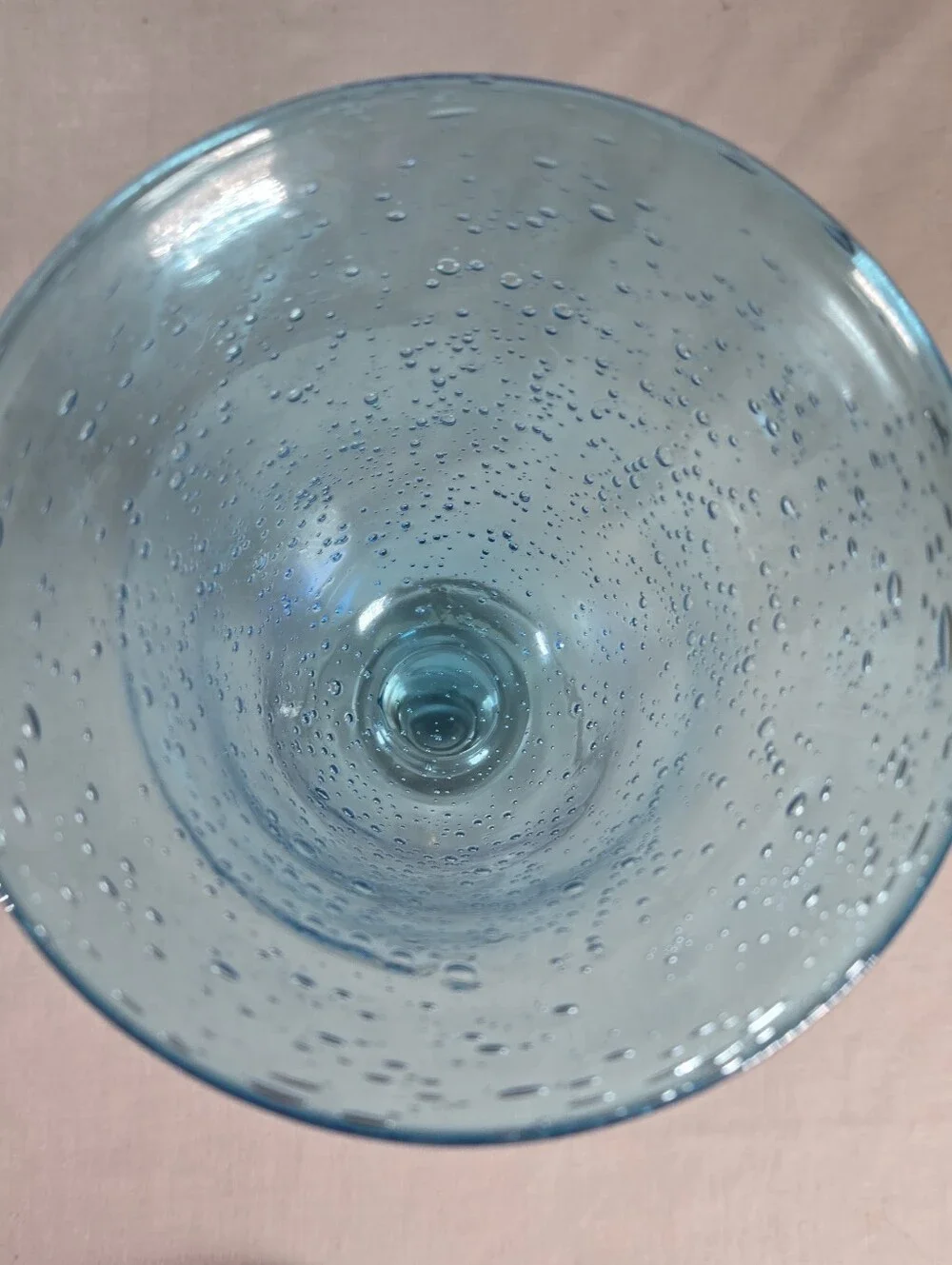 Artland Iris Handcrafted Bubble Water Wine Goblet Turquoise Set of 2 Hand Blown